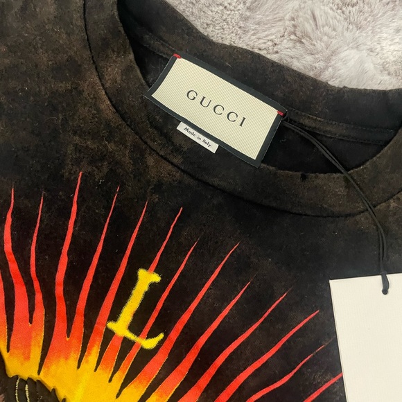 Gucci Angry Cat Printed Cotton Jersey T-Shirt Sz XS - Picture 3 of 7